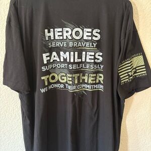 Black Graphic T-Shirt with Patriotic Design